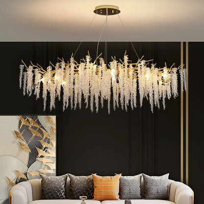 Wisteria Flower Crystal Chandelier - Elegant Design, Dimmable Lighting