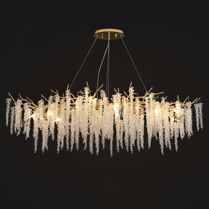 Wisteria Flower Crystal Chandelier - Elegant Design, Dimmable Lighting