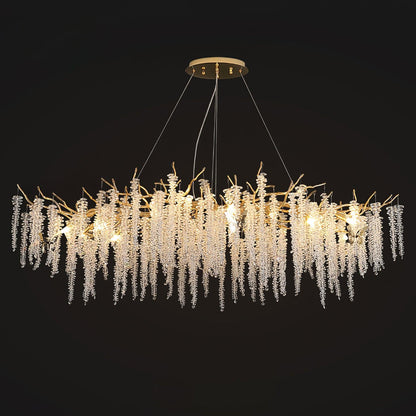 Wisteria Flower Crystal Chandelier - Elegant Design, Dimmable Lighting