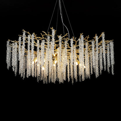 Wisteria Flower Crystal Chandelier - Elegant Design, Dimmable Lighting