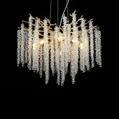 Wisteria Flower Crystal Chandelier - Elegant Design, Dimmable Lighting