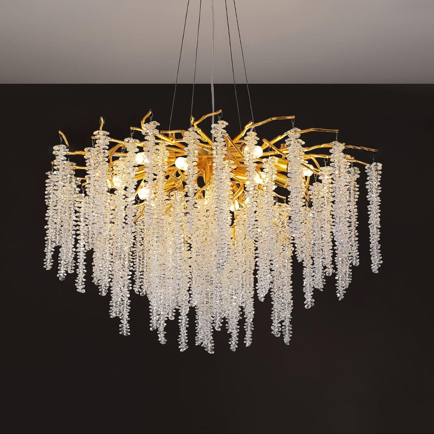Wisteria Flower Crystal Chandelier - Elegant Design, Dimmable Lighting