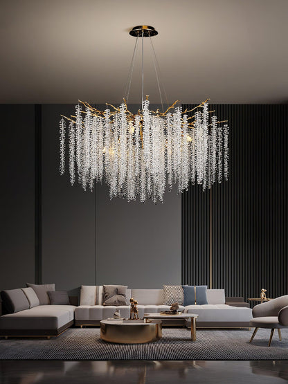 Wisteria Flower Crystal Chandelier - Elegant Design, Dimmable Lighting