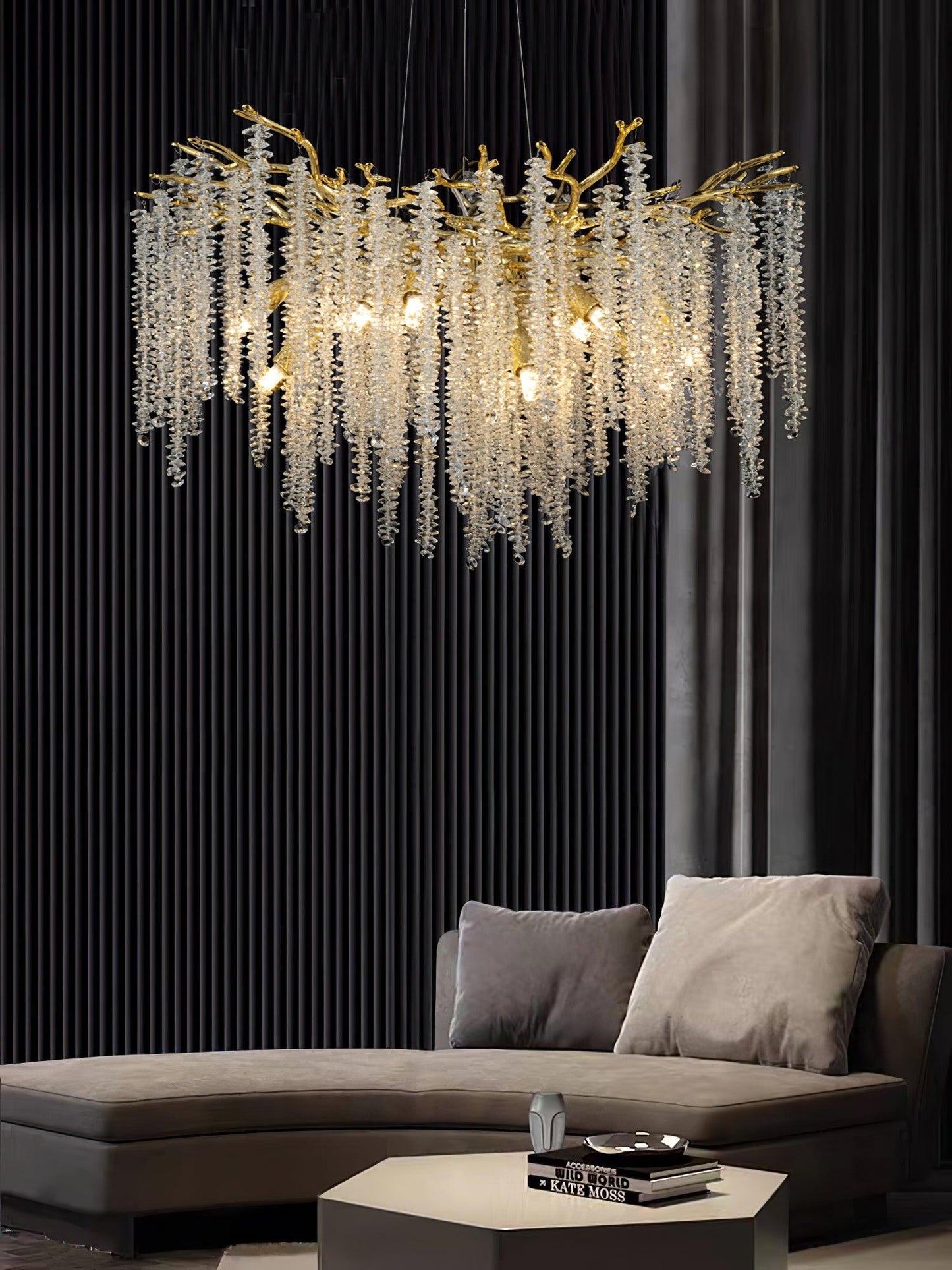 Wisteria Flower Crystal Chandelier - Elegant Design, Dimmable Lighting