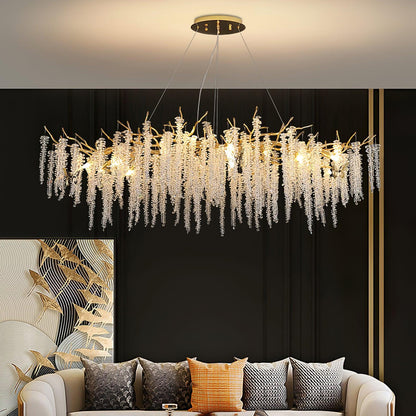 Wisteria Flower Crystal Chandelier - Elegant Design, Dimmable Lighting