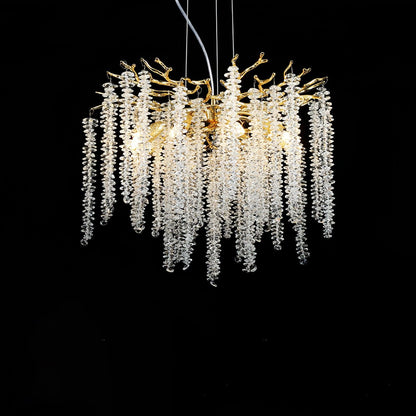 Wisteria Flower Crystal Chandelier - Elegant Design, Dimmable Lighting
