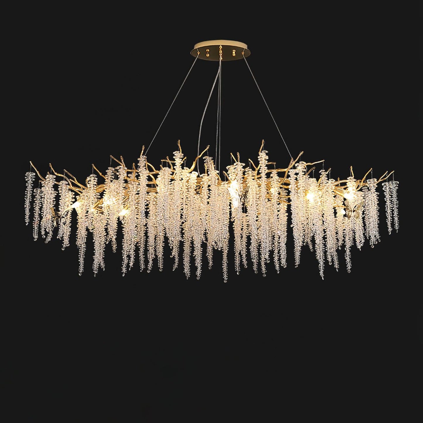 Wisteria Flower Crystal Chandelier - Elegant Design, Dimmable Lighting