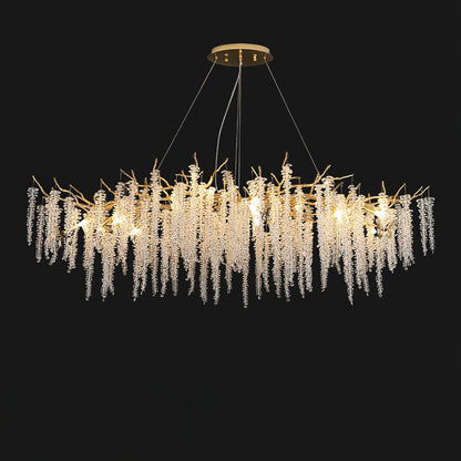 Wisteria Flower Crystal Chandelier - Elegant Design, Dimmable Lighting