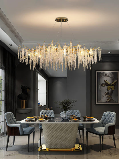 Wisteria Flower Crystal Chandelier - Elegant Design, Dimmable Lighting