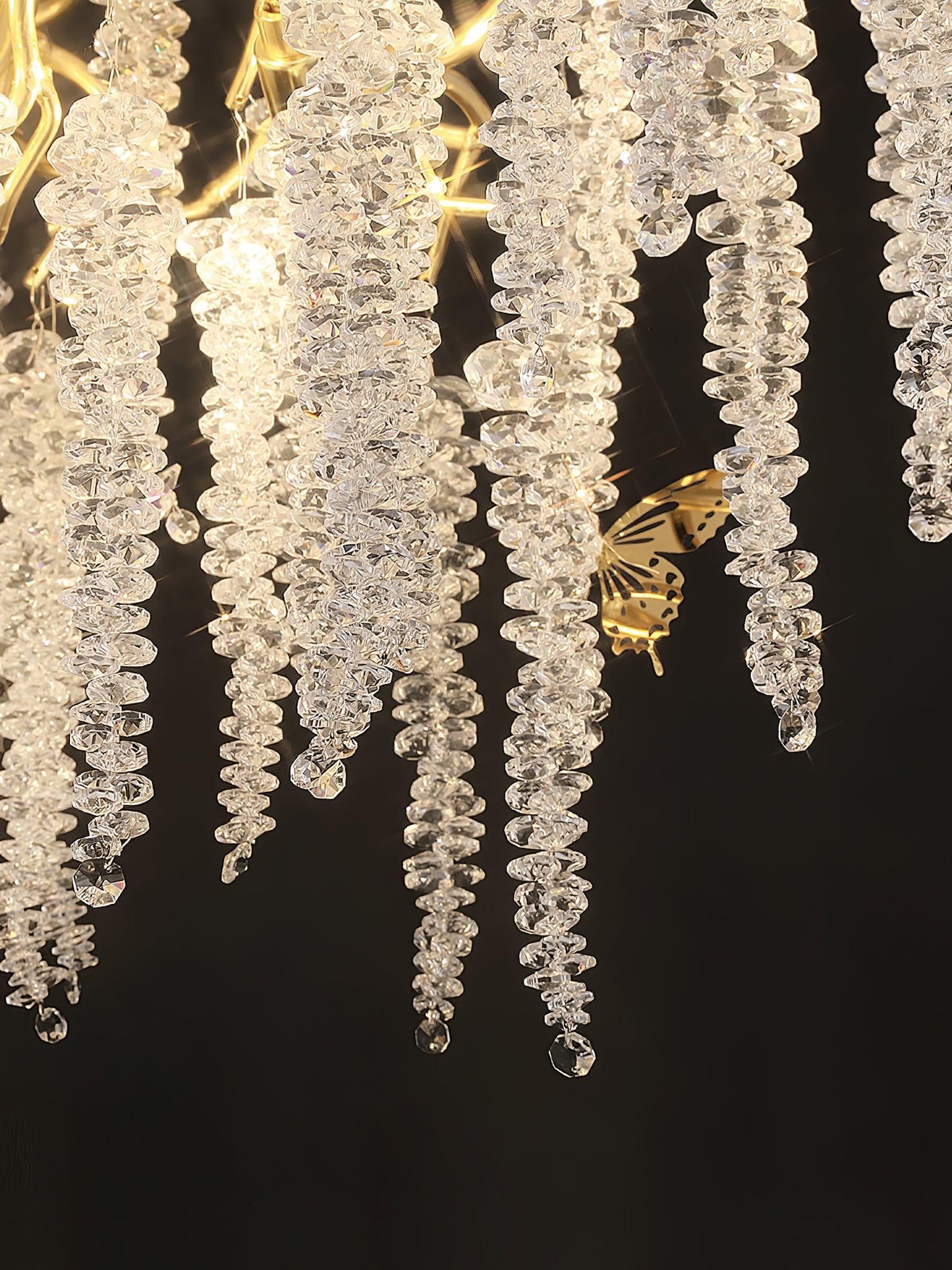 Wisteria Flower Crystal Chandelier - Elegant Design, Dimmable Lighting