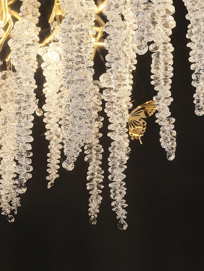Wisteria Flower Crystal Chandelier - Elegant Design, Dimmable Lighting