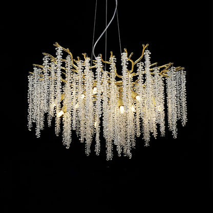 Wisteria Flower Crystal Chandelier - Elegant Design, Dimmable Lighting