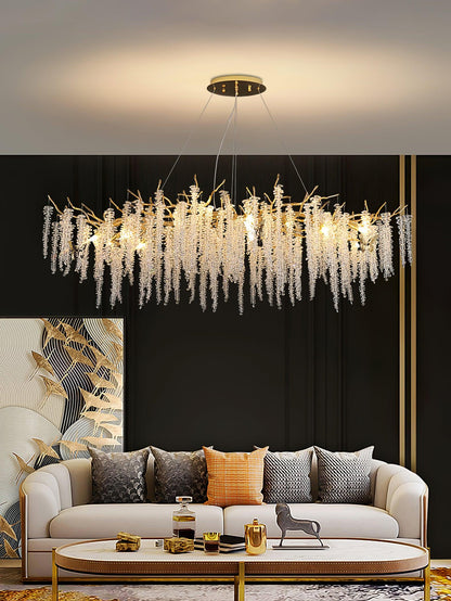 Wisteria Flower Crystal Chandelier - Elegant Design, Dimmable Lighting