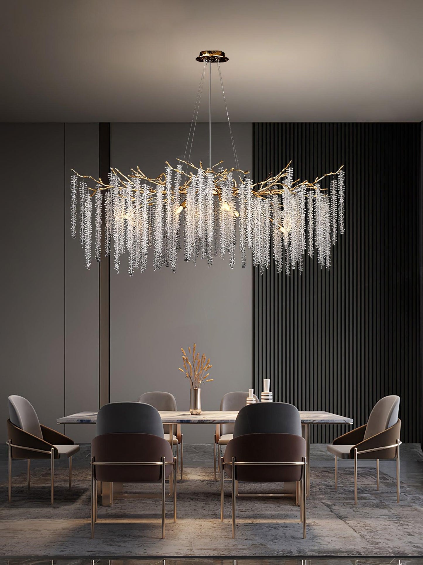 Wisteria Flower Crystal Chandelier - Elegant Design, Dimmable Lighting