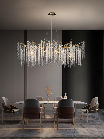 Wisteria Flower Crystal Chandelier - Elegant Design, Dimmable Lighting