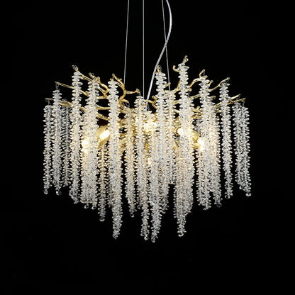Wisteria Flower Crystal Chandelier - Elegant Design, Dimmable Lighting