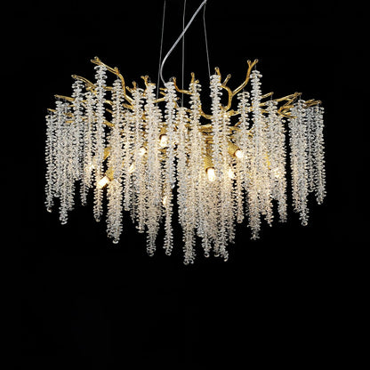 Wisteria Flower Crystal Chandelier - Elegant Design, Dimmable Lighting