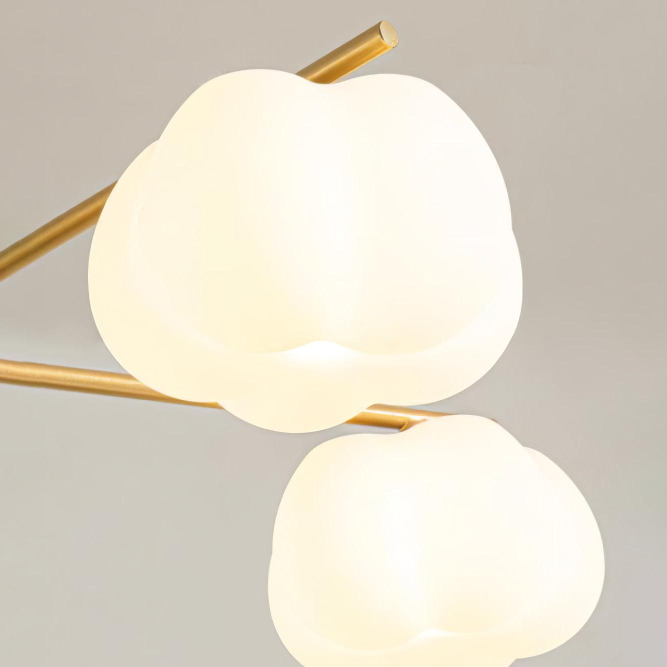 Elegant Wooden Cotton Balls Chandelier - Soft Ambient Lighting & Uniqu