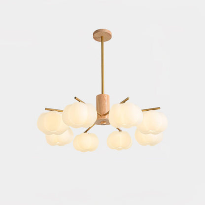 Elegant Wooden Cotton Balls Chandelier - Soft Ambient Lighting & Uniqu
