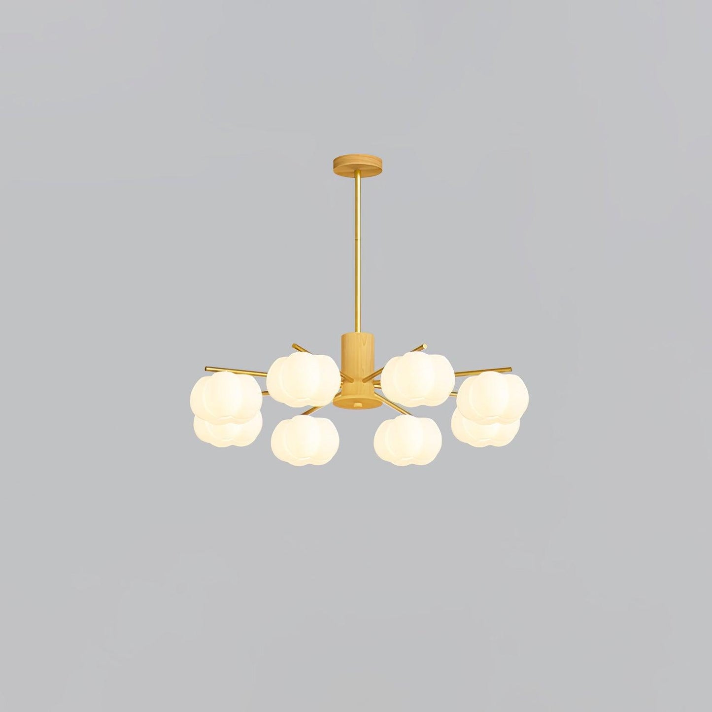 Elegant Wooden Cotton Balls Chandelier - Soft Ambient Lighting & Uniqu