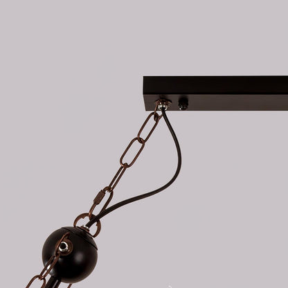Elegant Wood Hanging Multi Chandelier with Adjustable Height & LED Lig