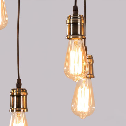 Elegant Wood Hanging Multi Chandelier with Adjustable Height & LED Lig