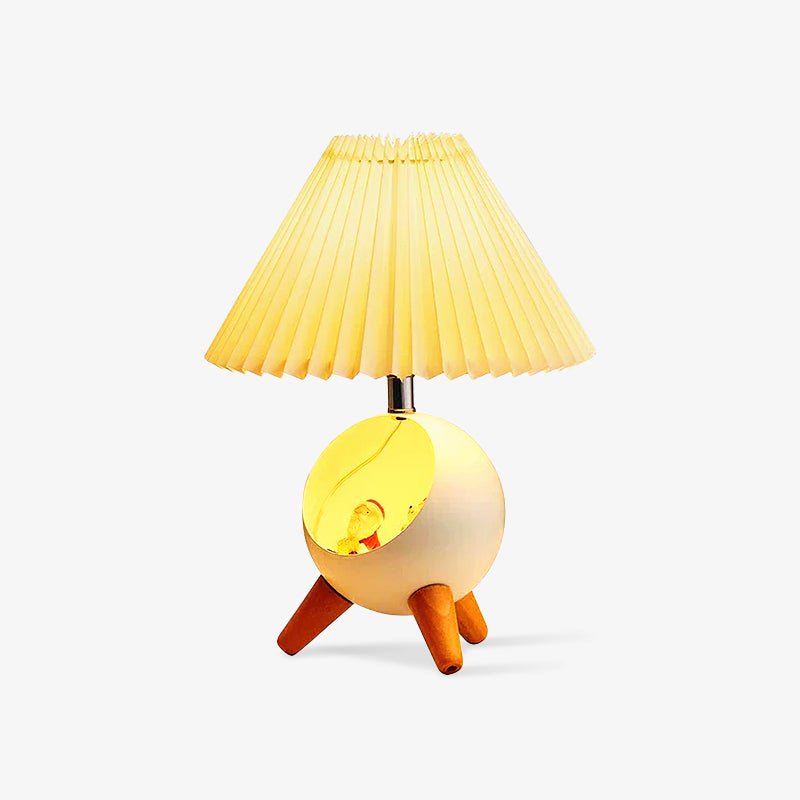 Elegant Wood Small Table Lamp with Adjustable Brightness and USB Port