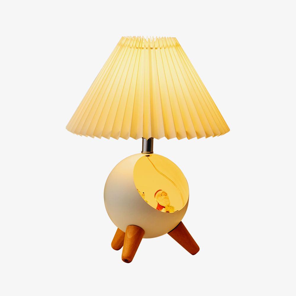 Elegant Wood Small Table Lamp with Adjustable Brightness and USB Port