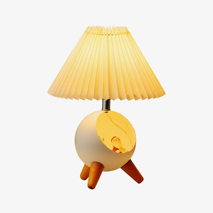 Elegant Wood Small Table Lamp with Adjustable Brightness and USB Port