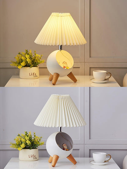 Elegant Wood Small Table Lamp with Adjustable Brightness and USB Port
