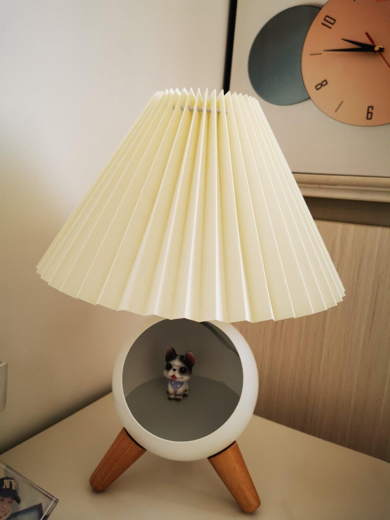 Elegant Wood Small Table Lamp with Adjustable Brightness and USB Port