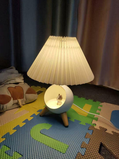 Elegant Wood Small Table Lamp with Adjustable Brightness and USB Port