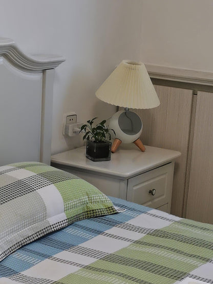 Elegant Wood Small Table Lamp with Adjustable Brightness and USB Port
