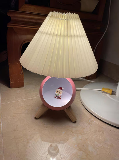 Elegant Wood Small Table Lamp with Adjustable Brightness and USB Port