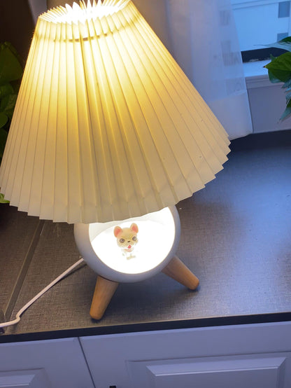 Elegant Wood Small Table Lamp with Adjustable Brightness and USB Port