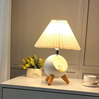 Elegant Wood Small Table Lamp with Adjustable Brightness and USB Port