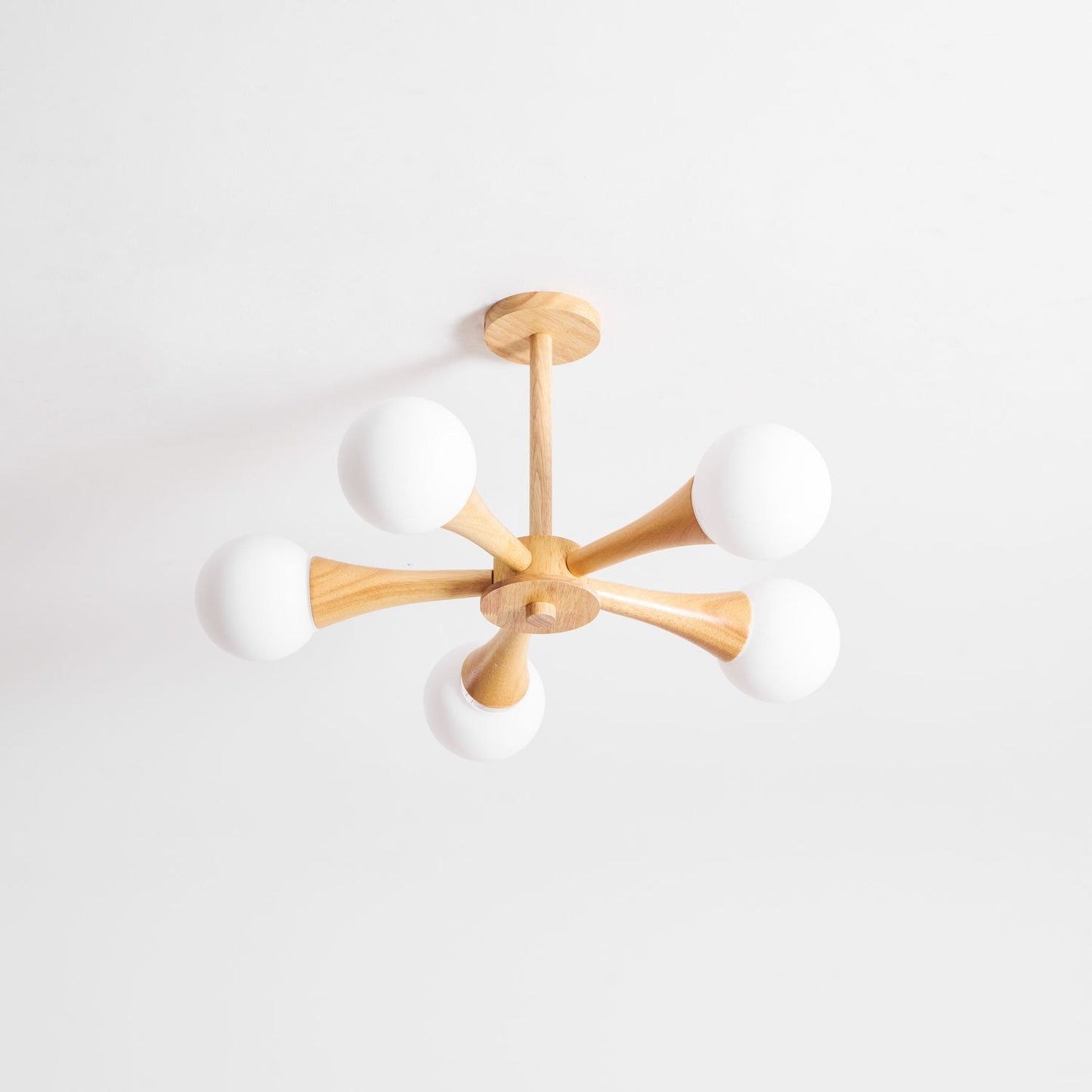 Elegant Wooden Nera Chandelier - Adjustable Height, Energy Efficient