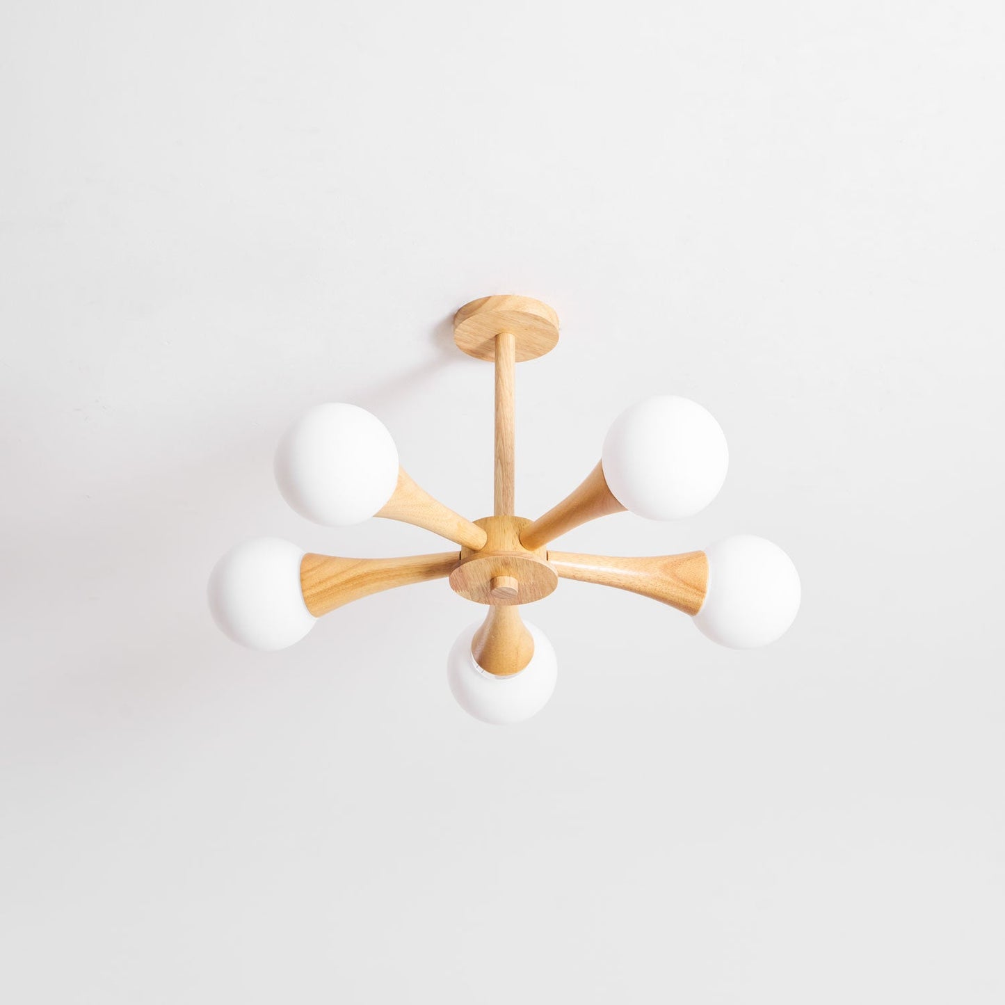 Elegant Wooden Nera Chandelier - Adjustable Height, Energy Efficient
