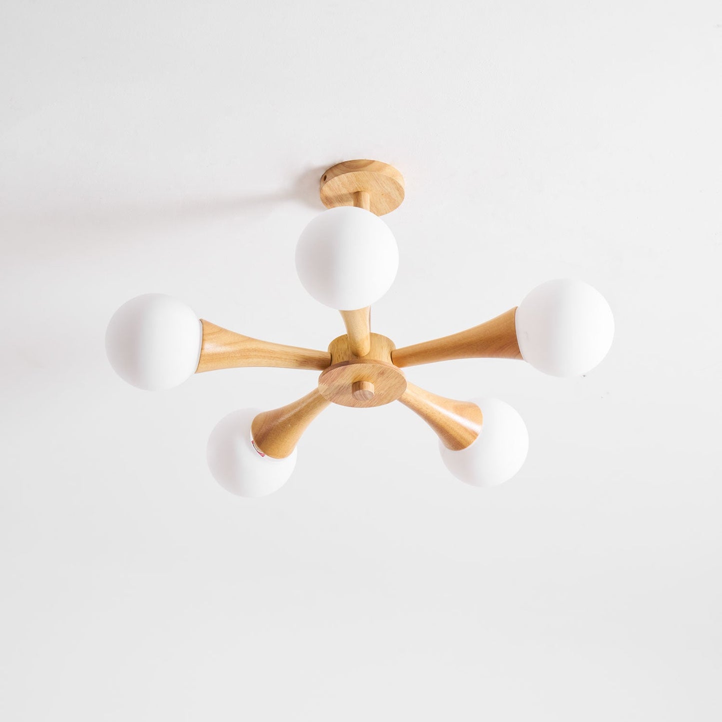 Elegant Wooden Nera Chandelier - Adjustable Height, Energy Efficient
