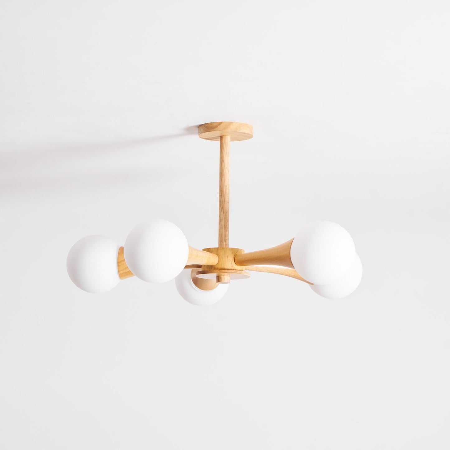 Elegant Wooden Nera Chandelier - Adjustable Height, Energy Efficient