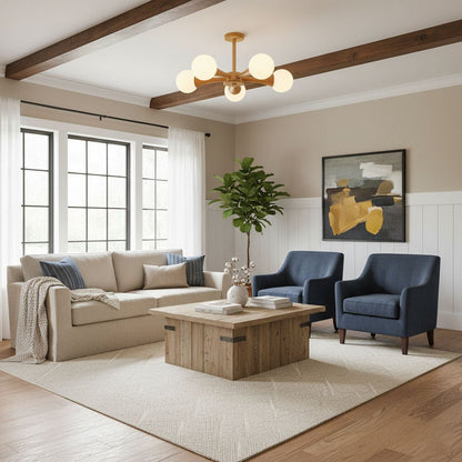 Elegant Wooden Nera Chandelier - Adjustable Height, Energy Efficient