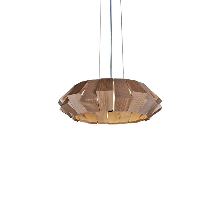 Rustic Wooden Patchwork Ring Chandelier - Adjustable Height, Warm Glow