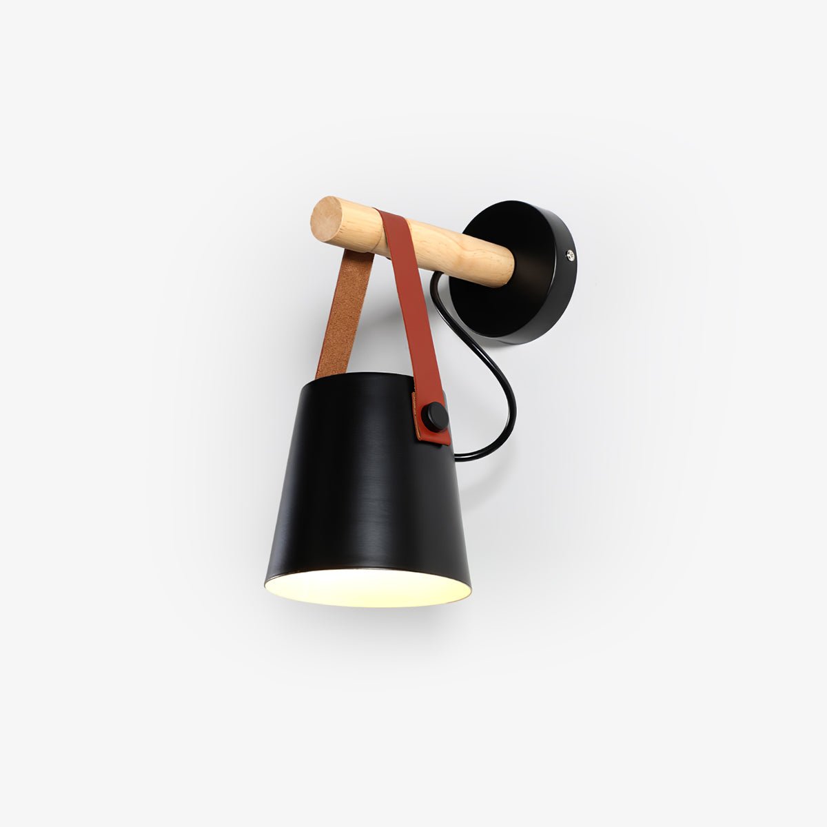 Wooden Conical Wall Light - Eco-Friendly Design, Adjustable Brightness
