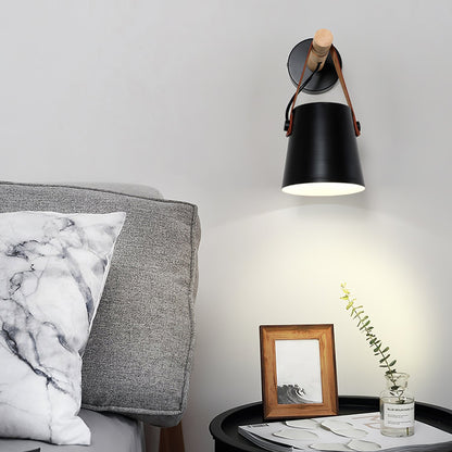 Wooden Conical Wall Light - Eco-Friendly Design, Adjustable Brightness