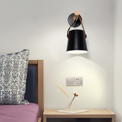 Wooden Conical Wall Light - Eco-Friendly Design, Adjustable Brightness