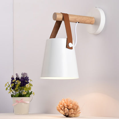 Wooden Conical Wall Light - Eco-Friendly Design, Adjustable Brightness