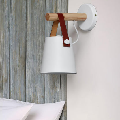 Wooden Conical Wall Light - Eco-Friendly Design, Adjustable Brightness