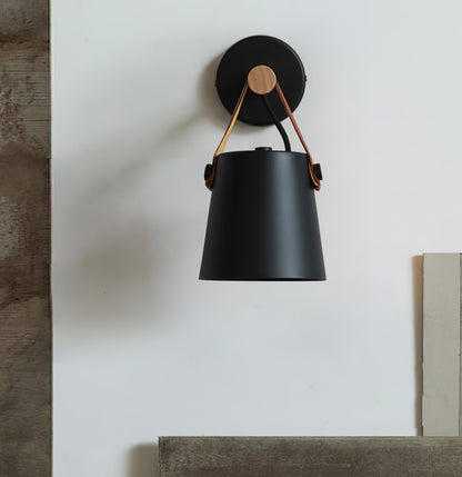 Wooden Conical Wall Light - Eco-Friendly Design, Adjustable Brightness