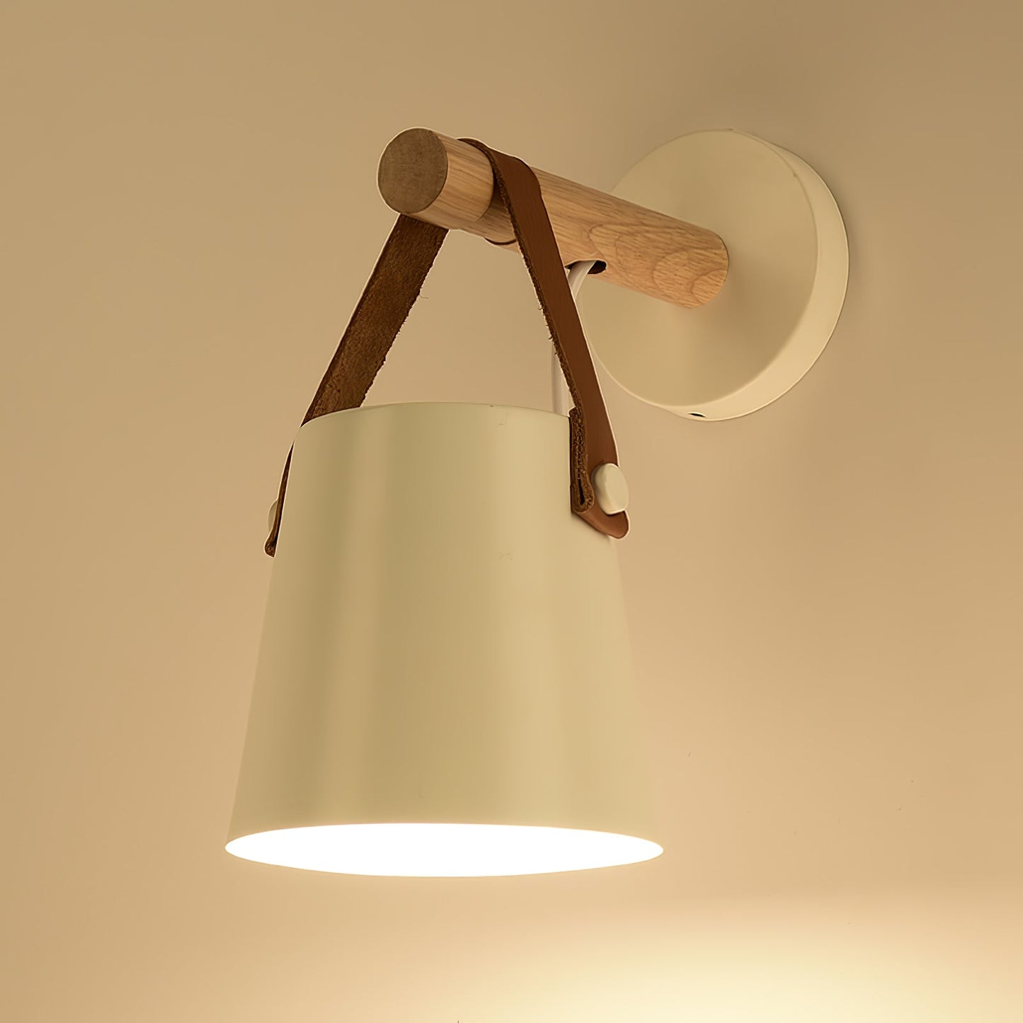 Wooden Conical Wall Light - Eco-Friendly Design, Adjustable Brightness