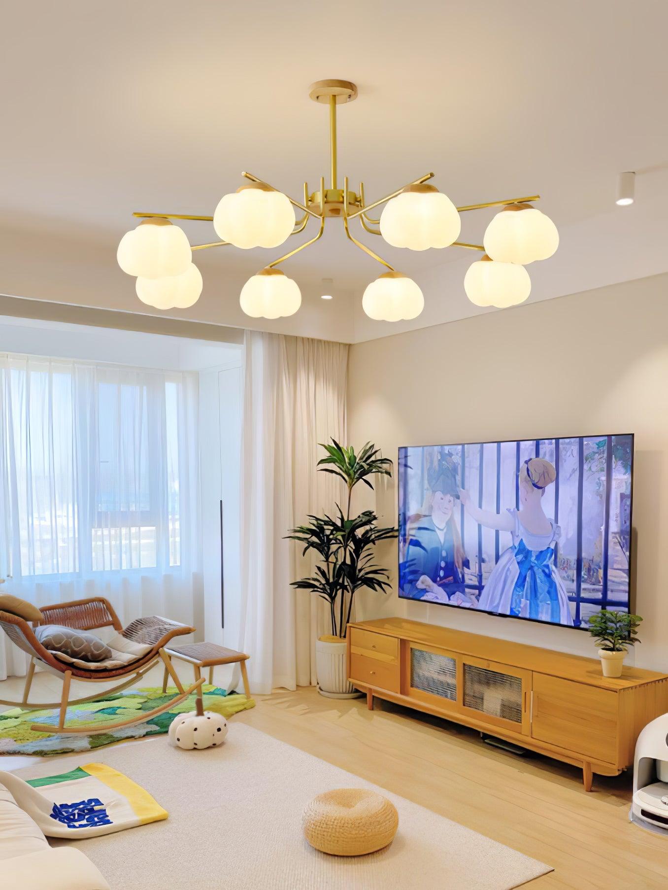 Elegant Plastic Cotton Balls Chandelier - Energy Efficient, Easy to In